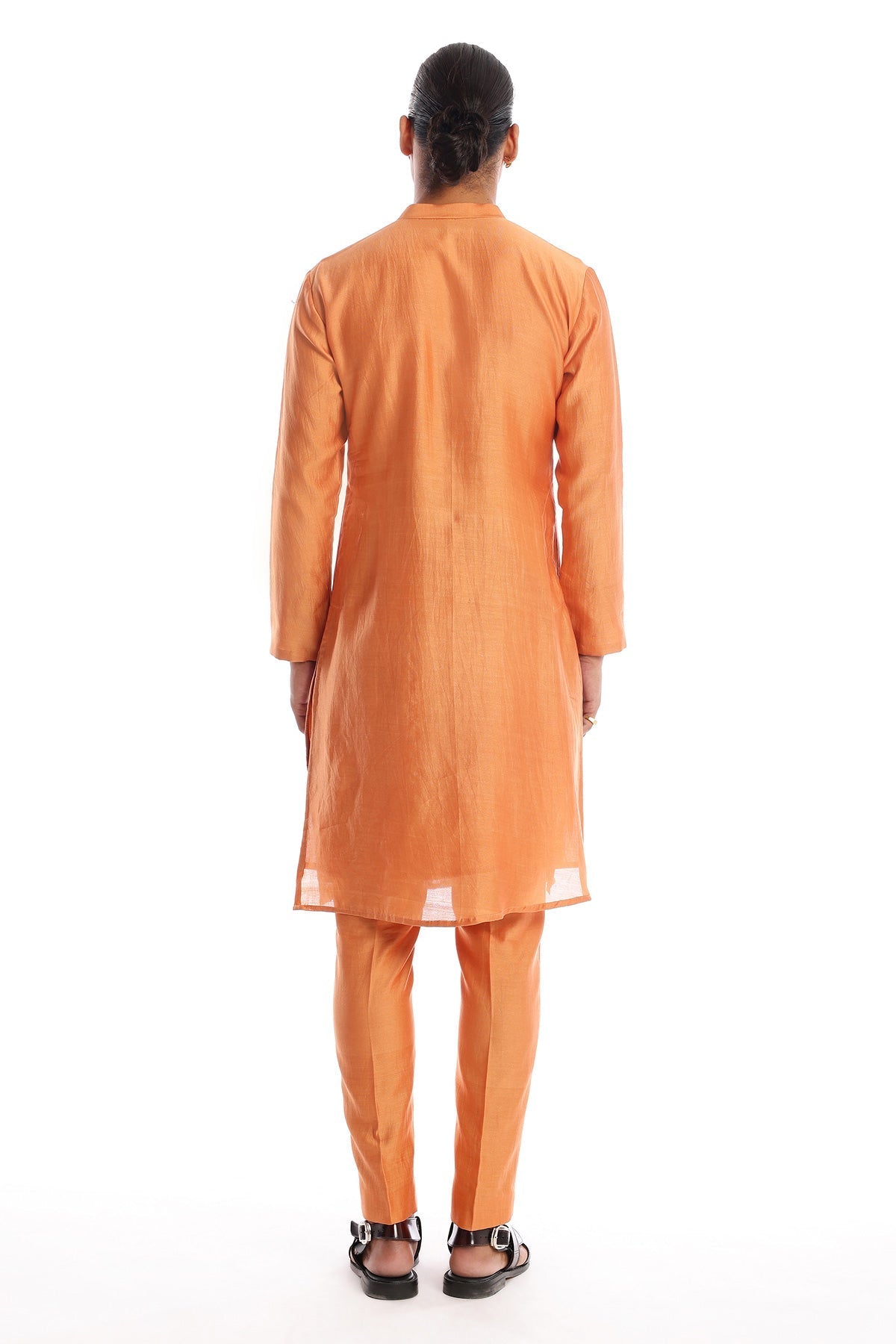 Oasis -  Persian Orange Chanderi Silk Kurta Set-RTS