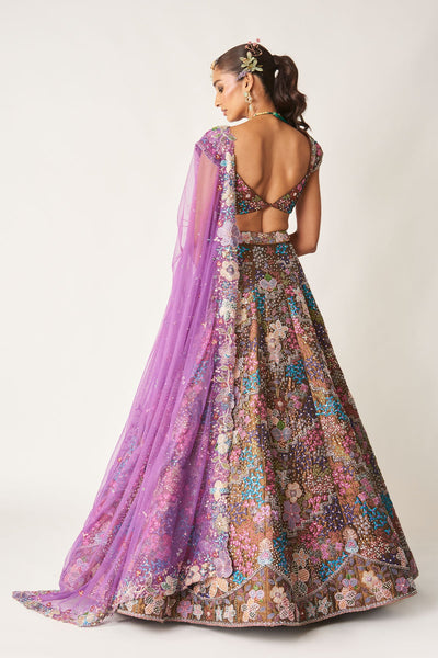 Étoile - Copper Metallic Tissue Lehenga Set-RTS