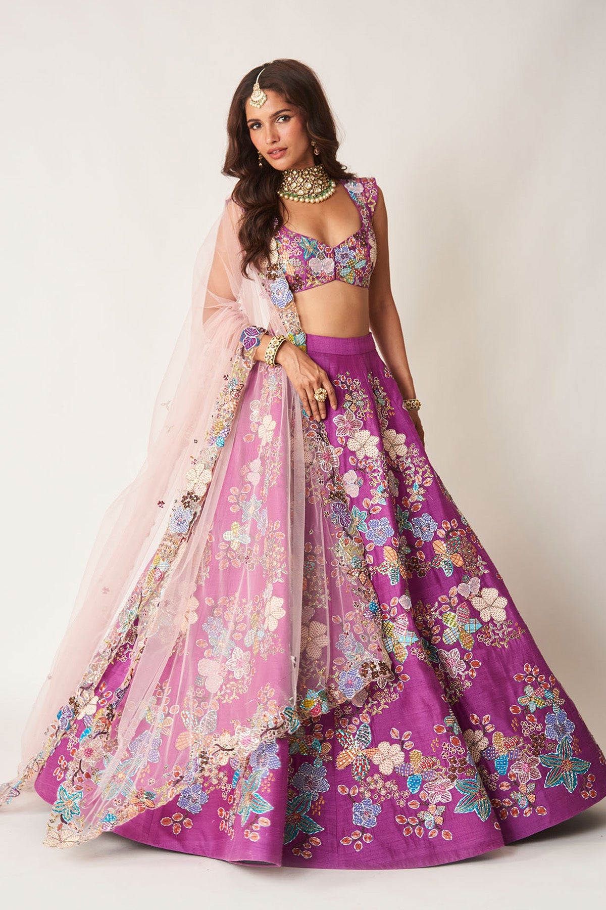 Aubrielle - Purple Raw Silk Lehenga Set-RTS