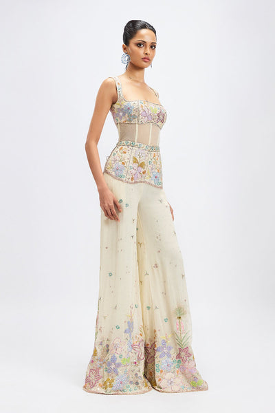 Dorin - Ivory Georgette Jumpsuit-RTS