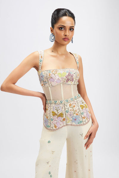Dorin - Ivory Georgette Jumpsuit-RTS