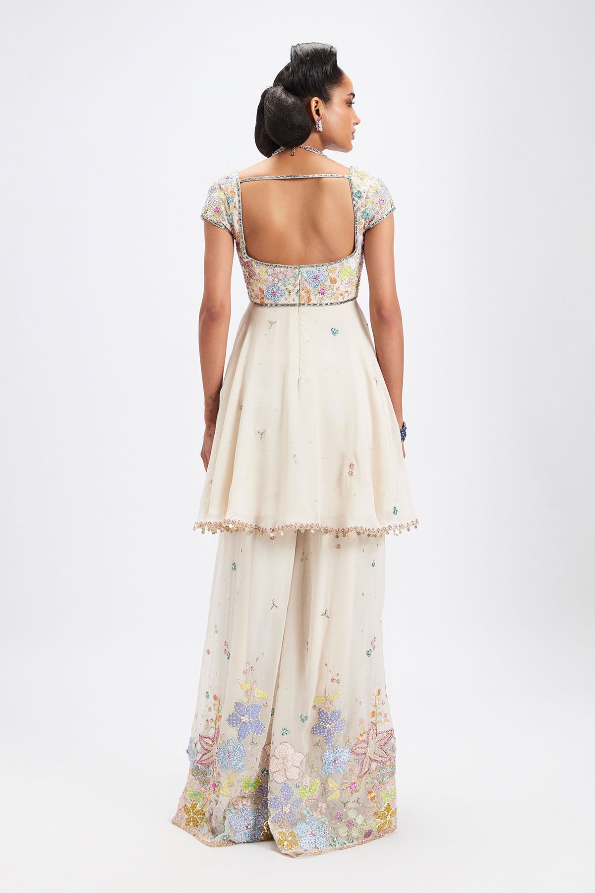 Bleuciel - Ivory Georgette Sharara Set-RTS