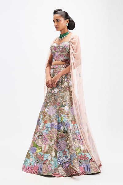 Sharvari In Doréna - Grey Metallic Tissue Mermaid Lehenga Set-RTS
