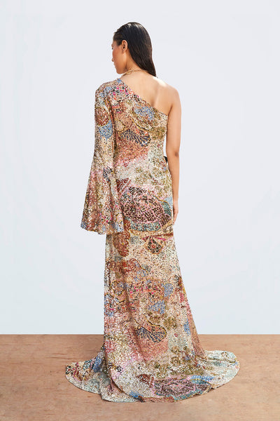 Roshni Chopra In Mariners - Muse Multicolor Sequined Bow Gown-RTS