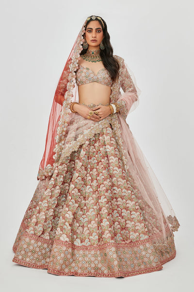 Tara - Rust Tissue Lehenga Set-RTS