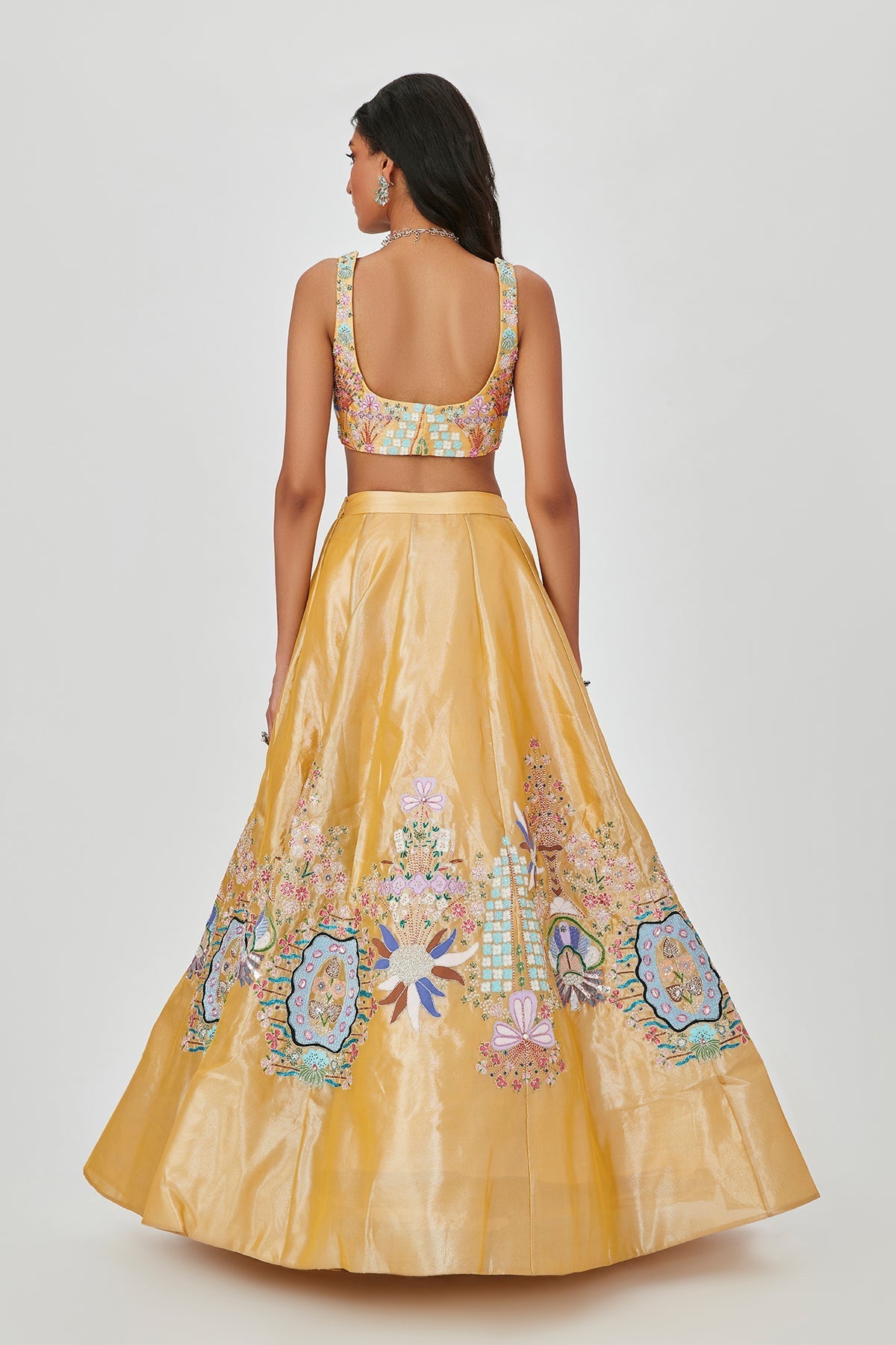 Nasima - Yellow Tissue Lehenga Set-RTS