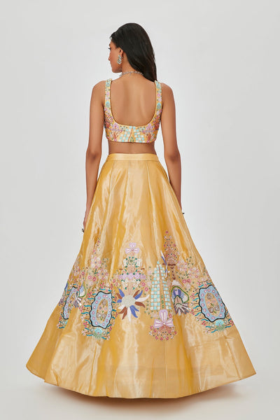 Nasima - Yellow Tissue Lehenga Set-RTS
