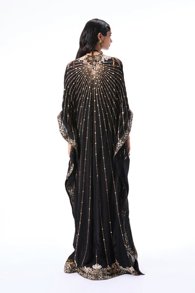 Willowlush - black double georgette kaftan