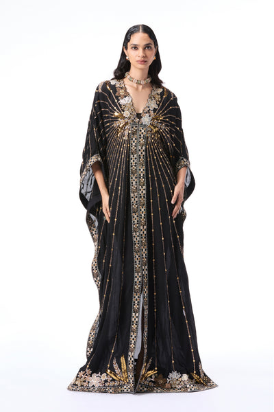 Willowlush - black double georgette kaftan