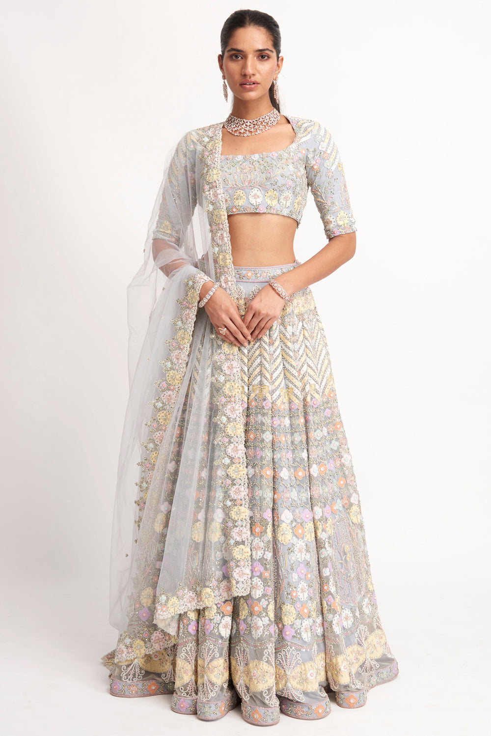 Layla - Blue Bell Tulle Lehenga