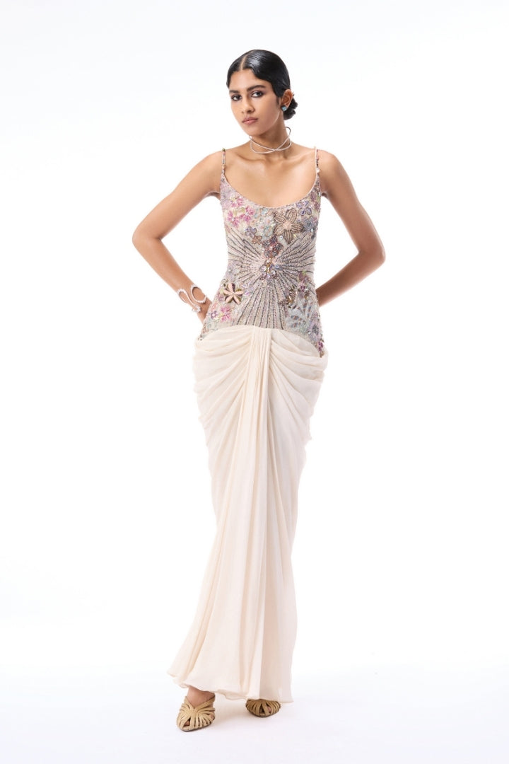 Mistmuse - ivory chiffon & tulle gown