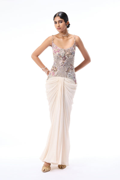 Mistmuse - ivory chiffon & tulle gown