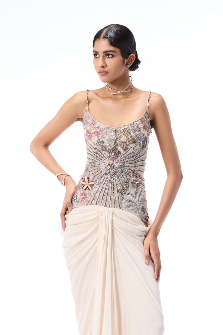 Mistmuse - ivory chiffon & tulle gown