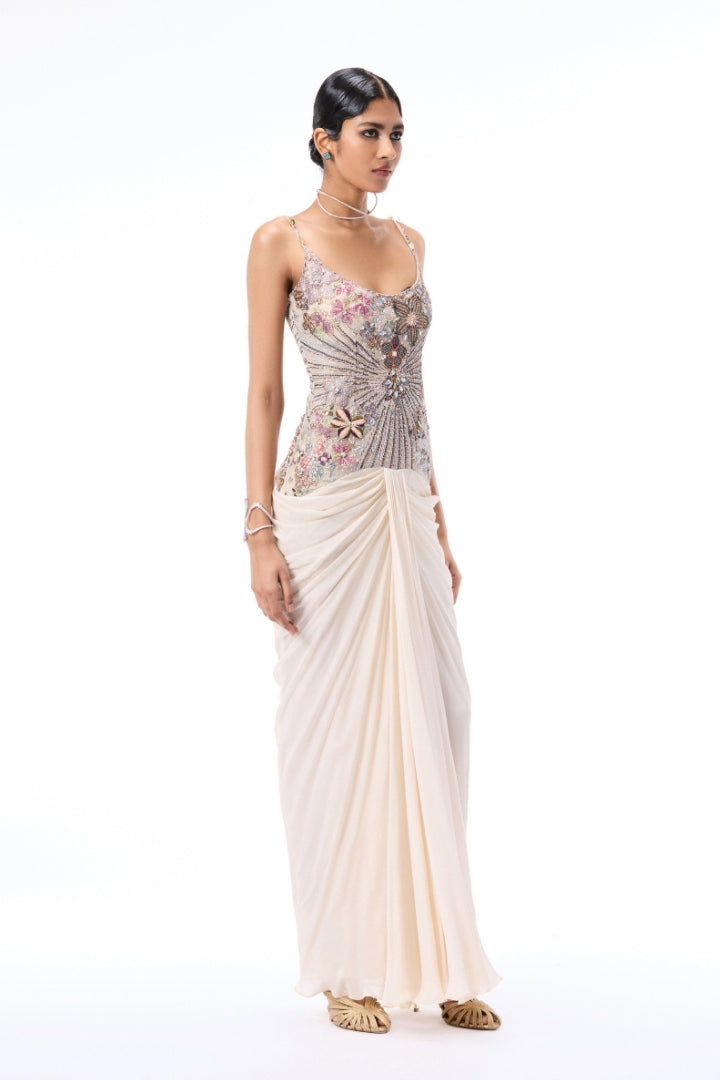 Mistmuse - ivory chiffon & tulle gown