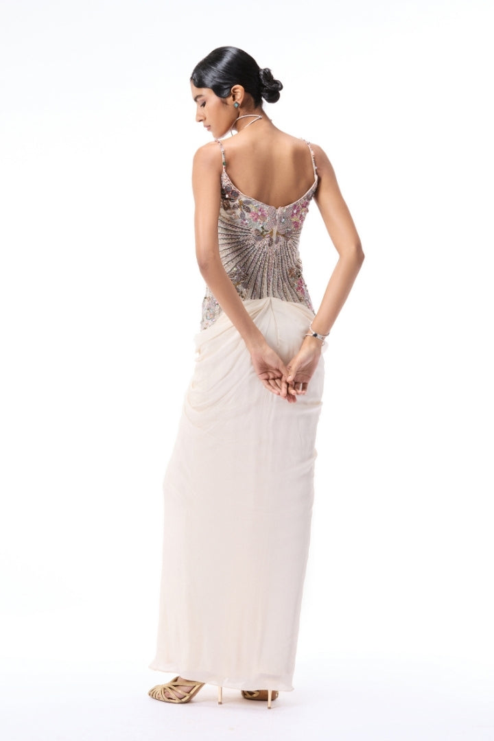 Mistmuse - ivory chiffon & tulle gown