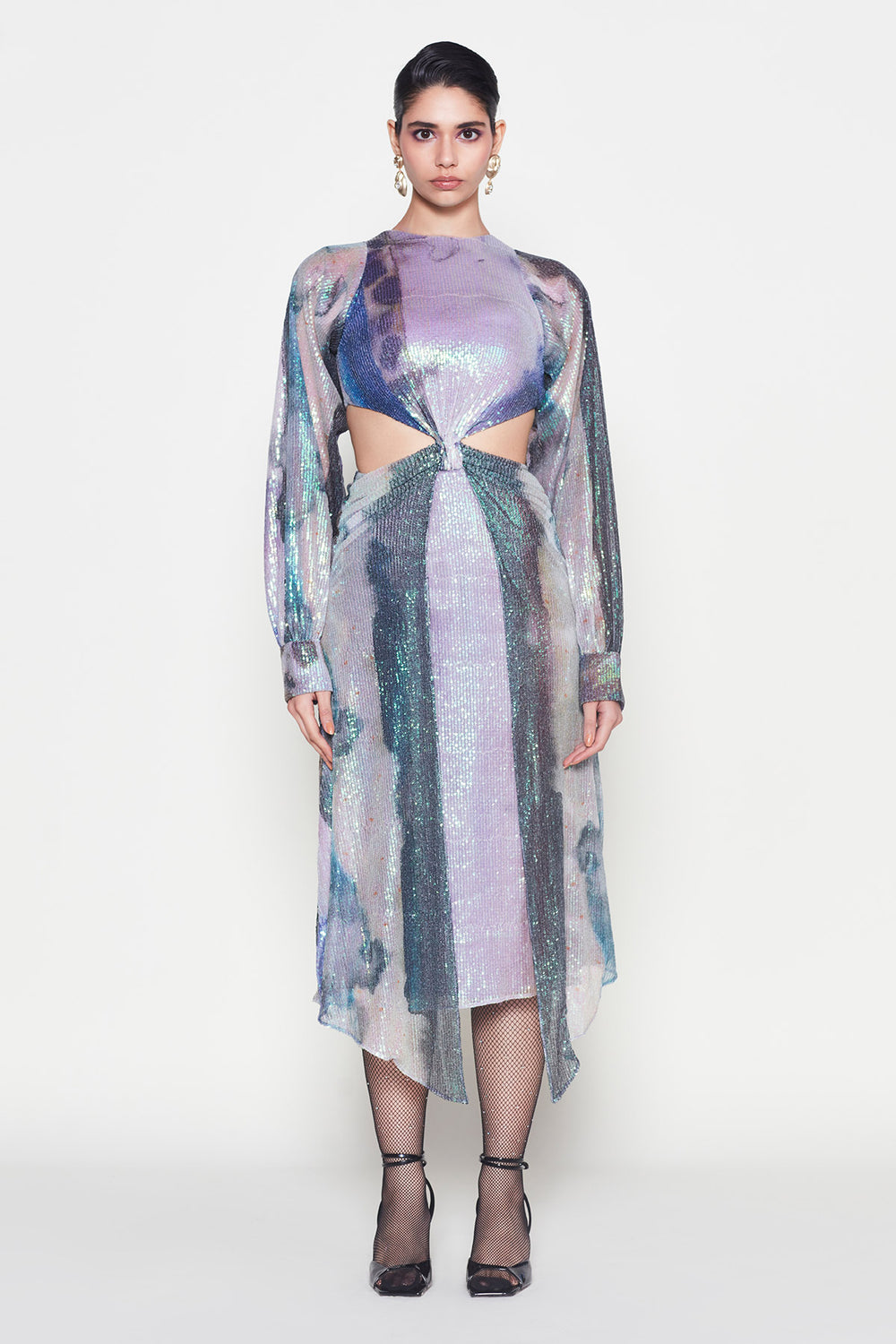 Chromatica - Mist Purple Sequin Tulle Dress