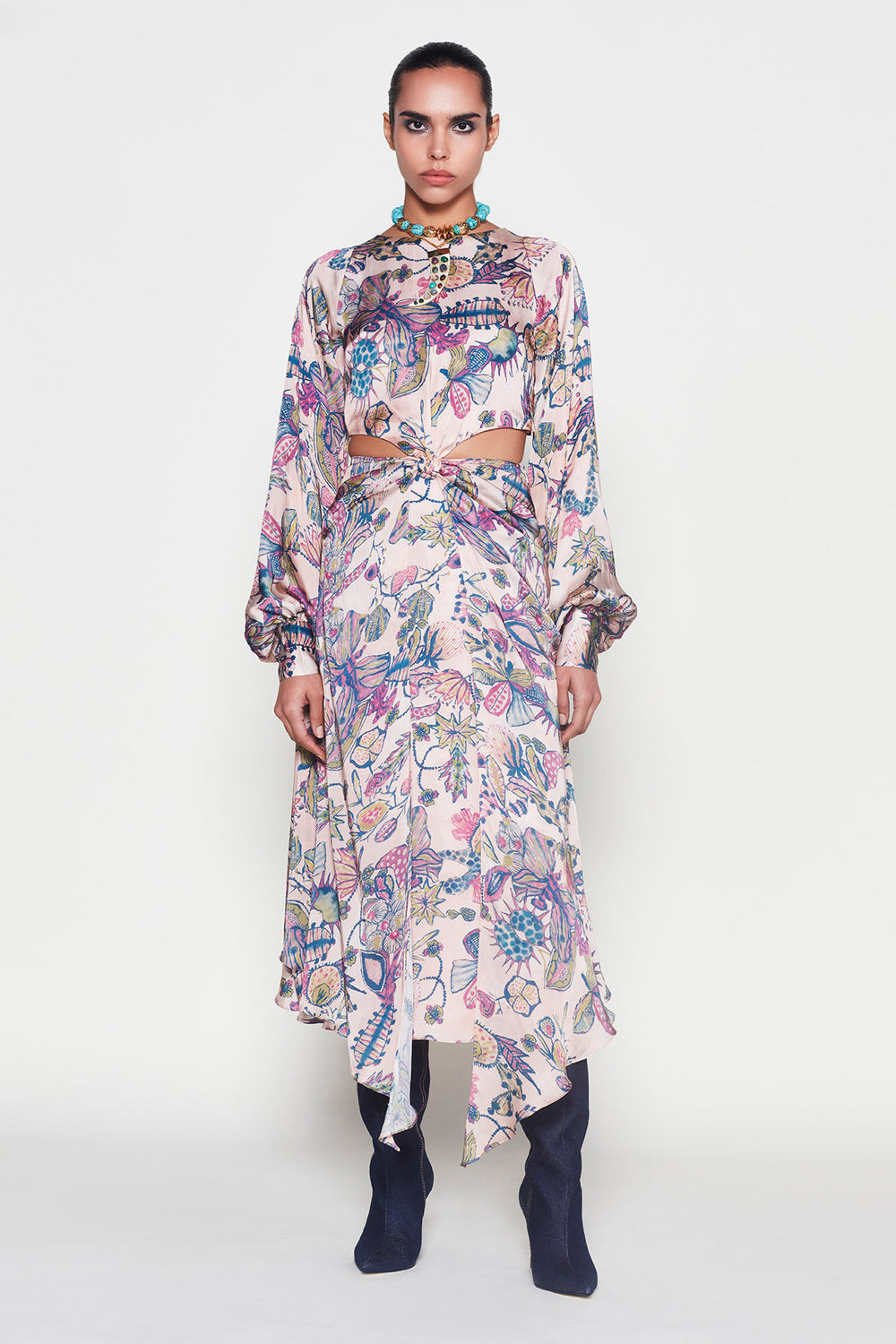 Fervid - Old Rose Silky Satin Dress