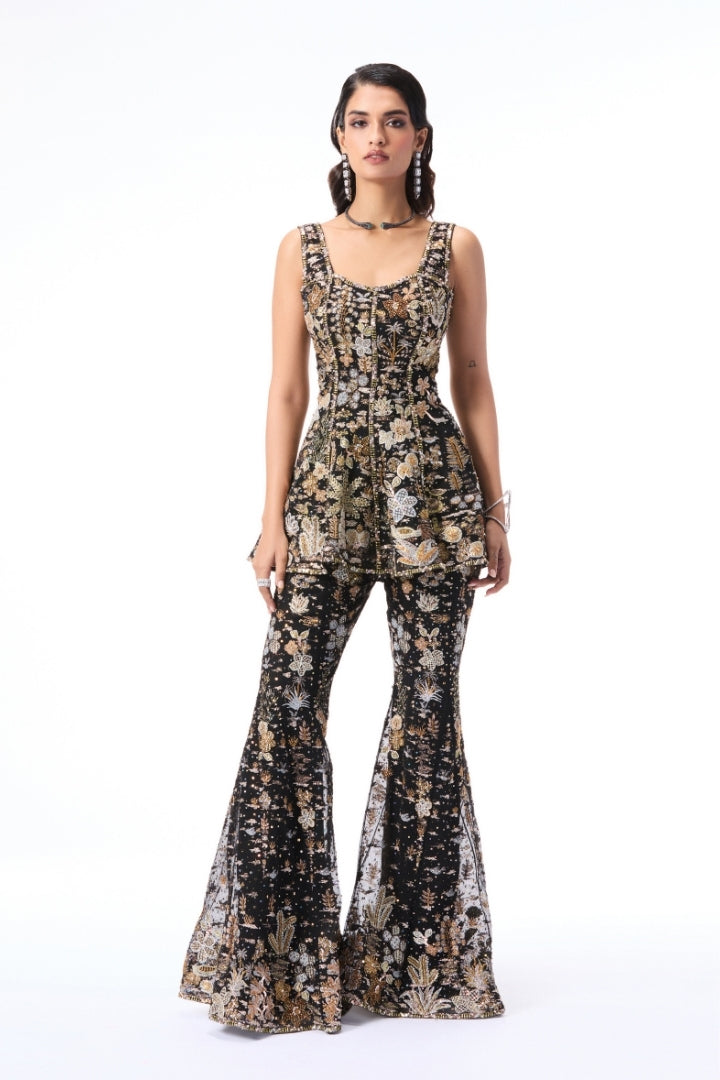 Petalmuse - Black tulle sharara