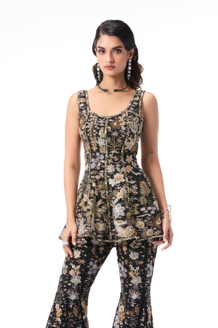 Petalmuse - Black tulle sharara