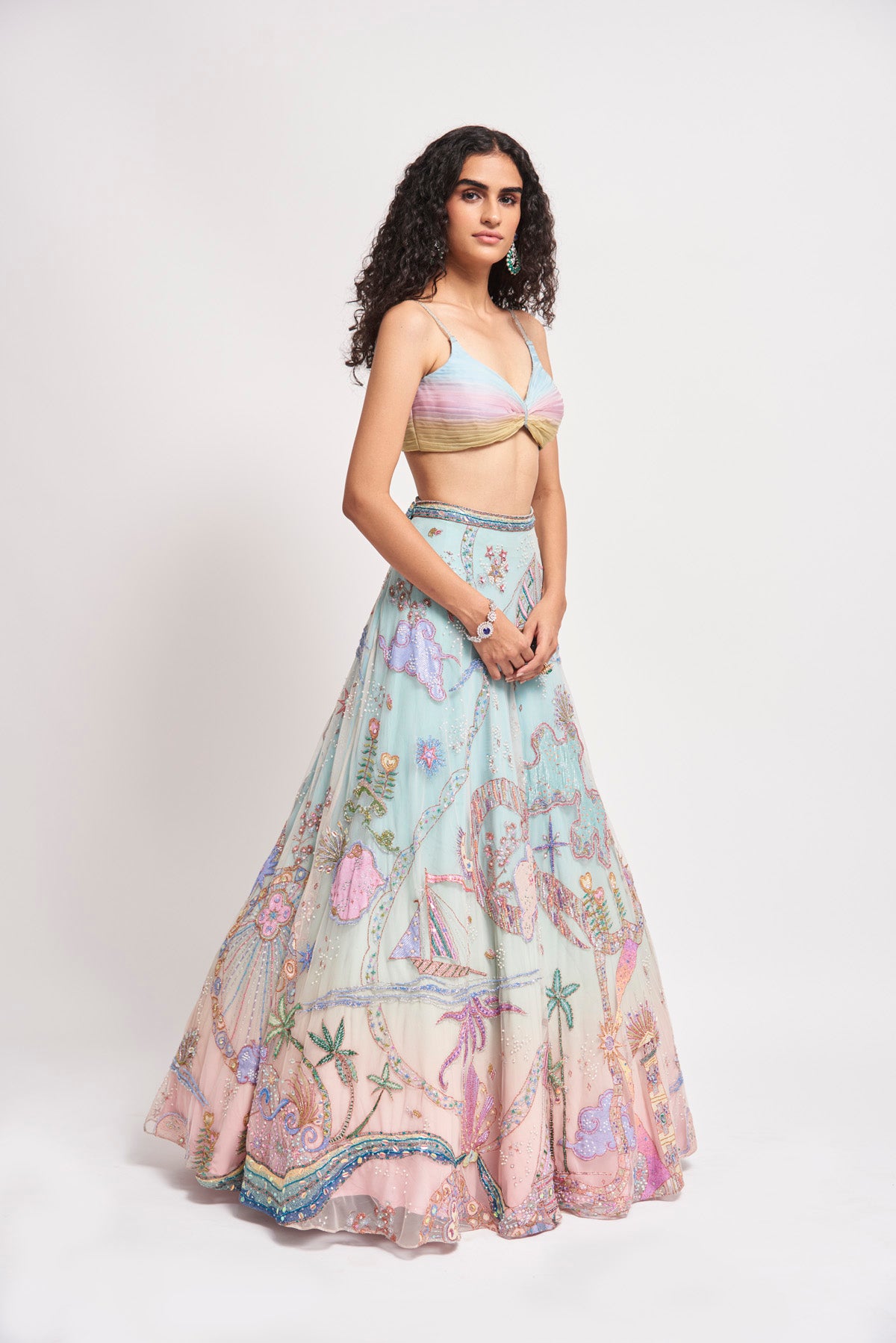 Right view of Starboard & Port lehenga outfit.