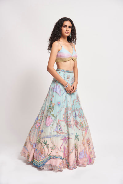 Right view of Starboard & Port lehenga outfit.