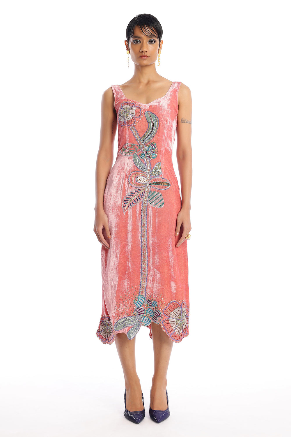 Synergy - Salmon Velvet Dress
