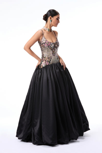Sunflair - Black taffeta satin gown