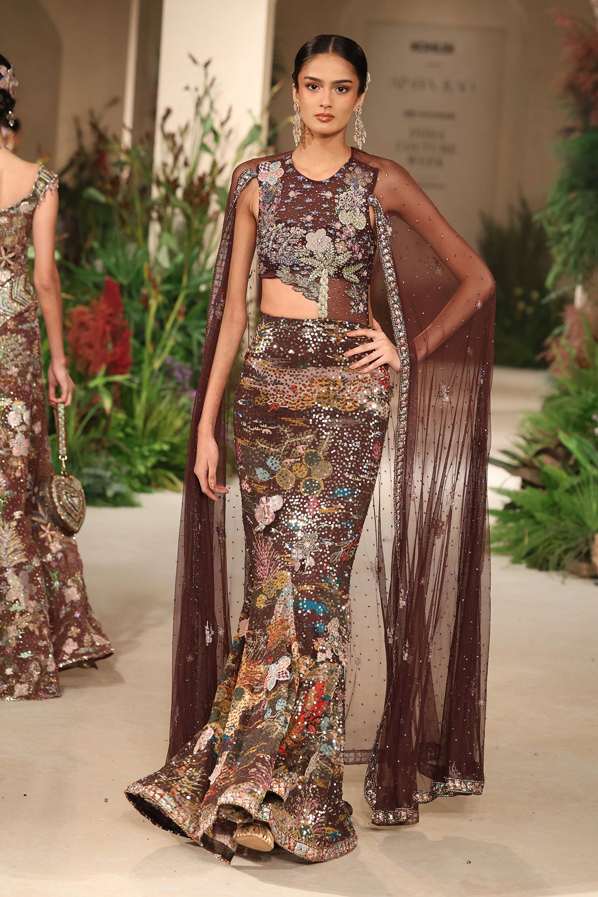 Waistline detail revealing couture shaping and embellished tulle bodice from the Wild At Heart gown