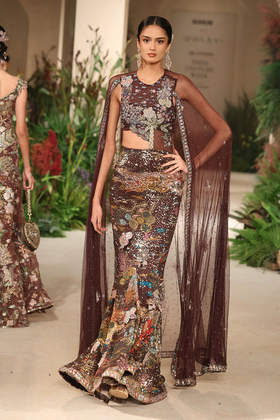 Waistline detail revealing couture shaping and embellished tulle bodice from the Wild At Heart gown