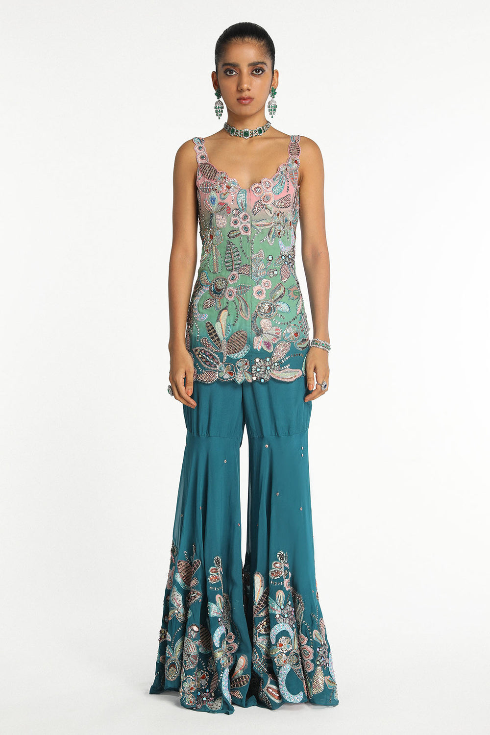 Topkapi - Teal Aurora Ombre Viscose Sharara