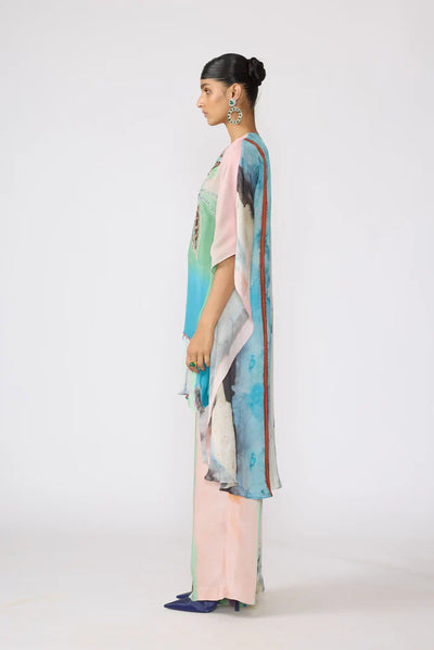 Alera - Aurora Ombre Chiffon-Satin Kurta Set-RTS