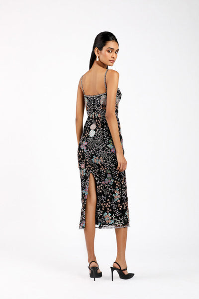 Isavelle - Black Tulle Net Bodycon Dress-RTS