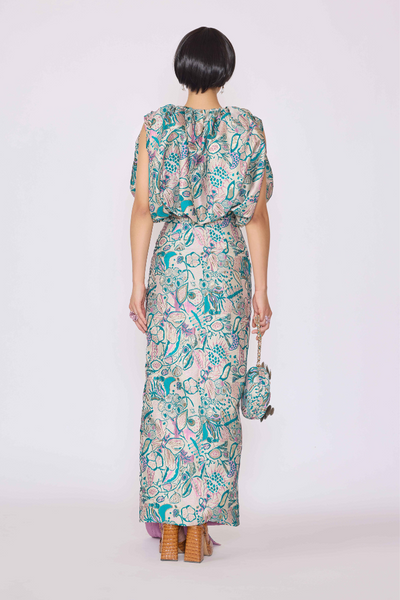 Solstice - Pink Green Jacquard Gown-RTS