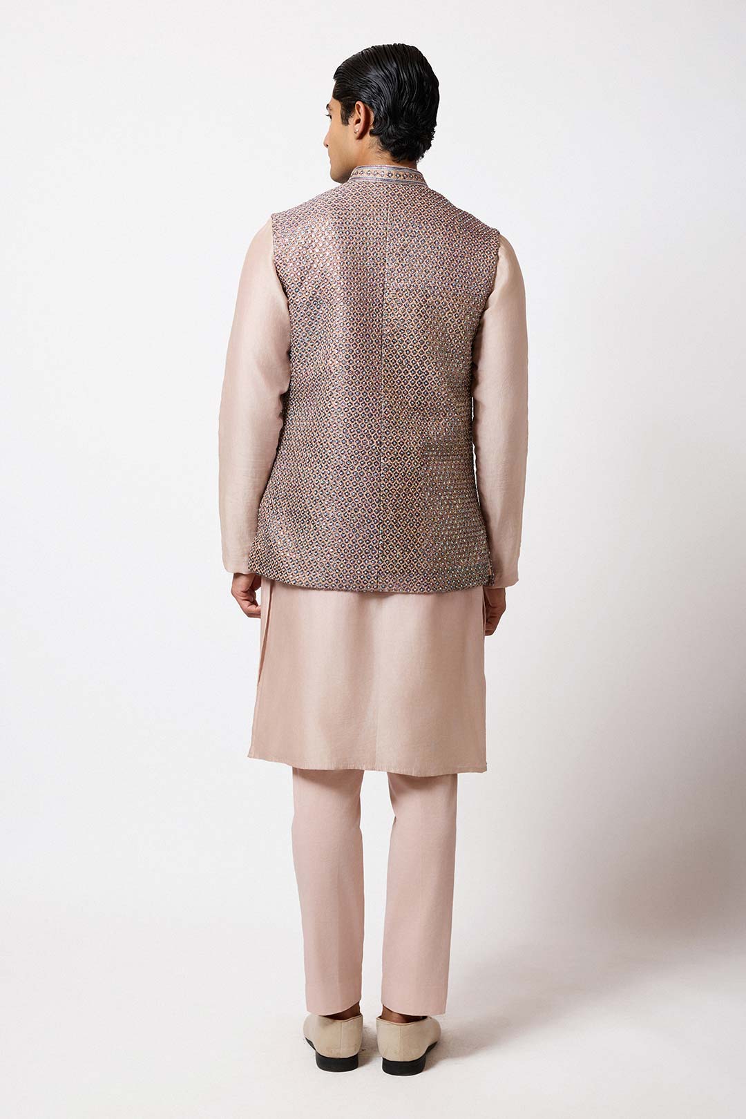 Alviran - Gold Jaal Raw Silk Bundi