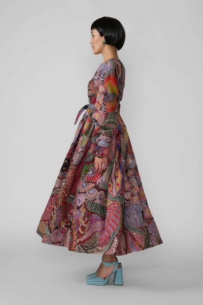 Alara - Coral Organza Dress-RTS