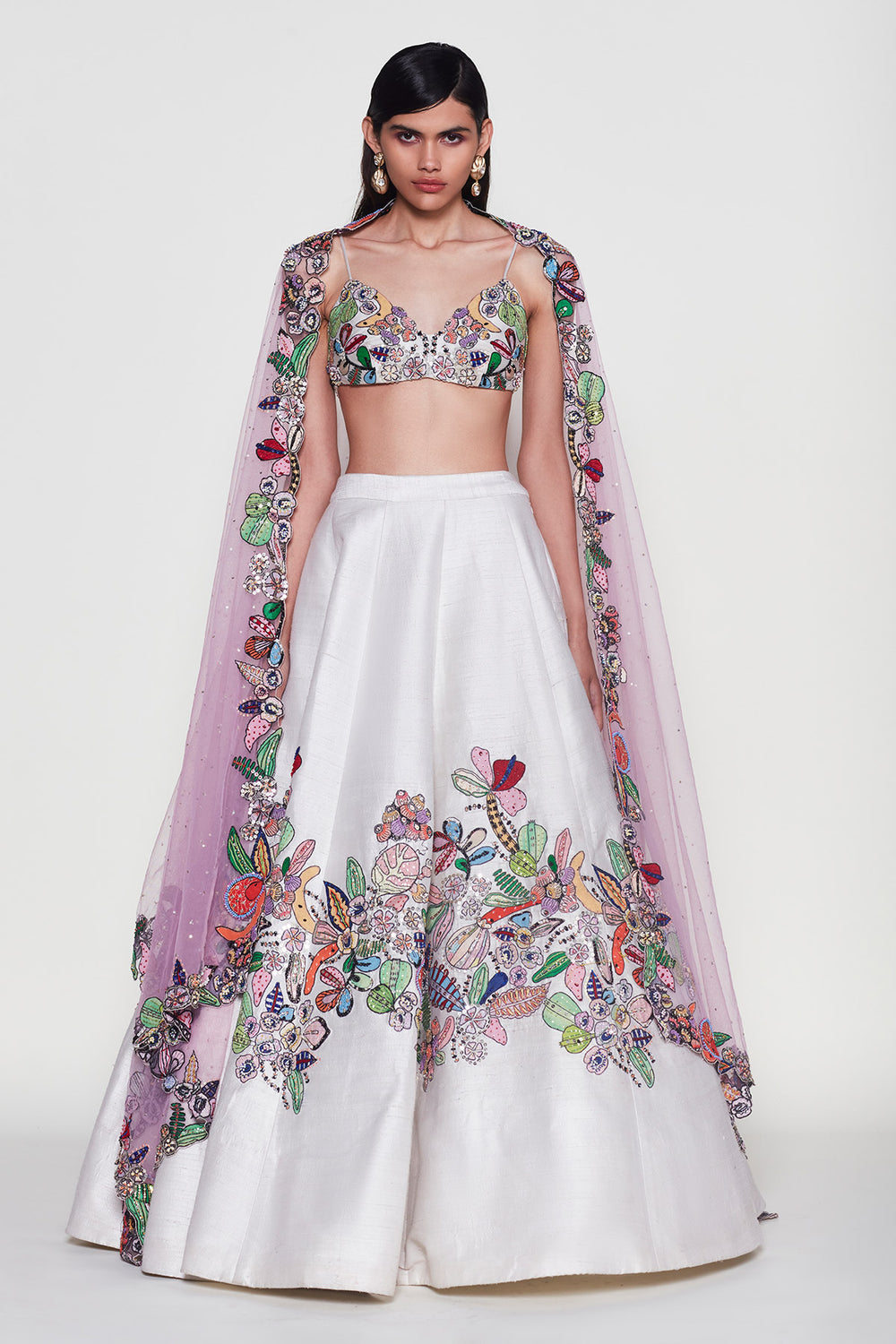 Magnolia - Ivory Raw Silk Lehenga