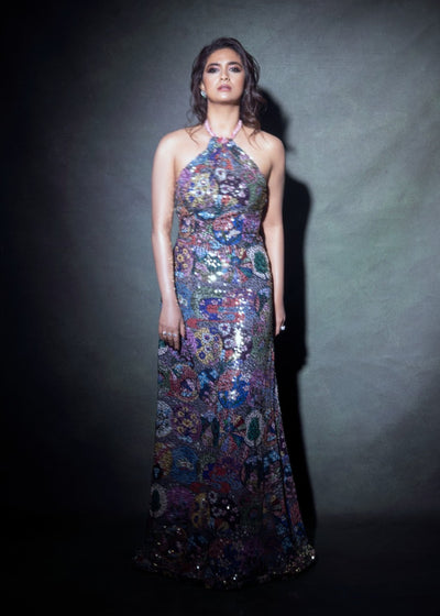 Keerthy Suresh In Bailen - Multicolour Sequin Circle Gown