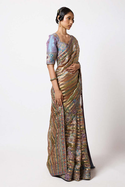 Brocade weave and motif detail close-up front angle