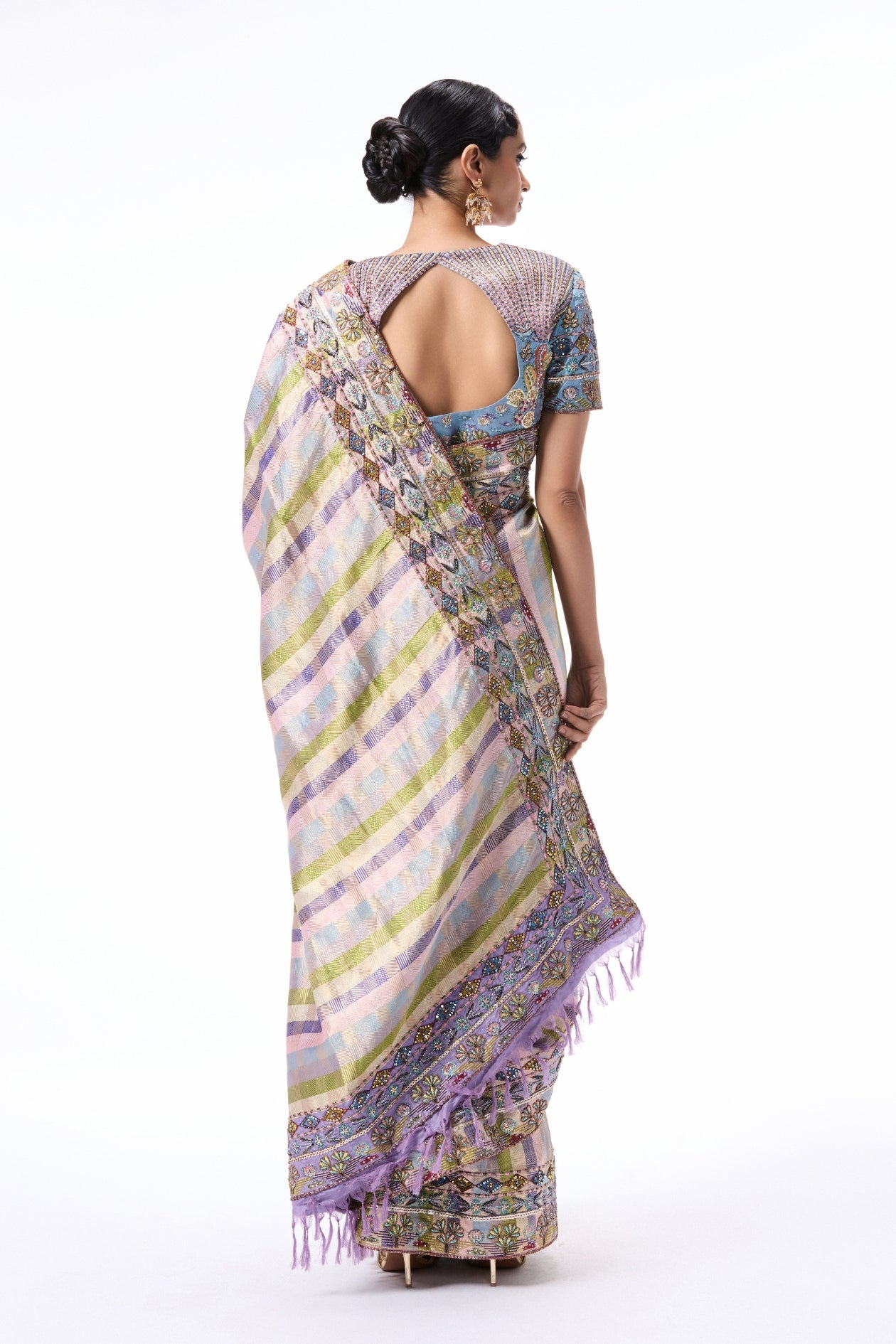 Spellrose - multicolour Banarasi silk saree