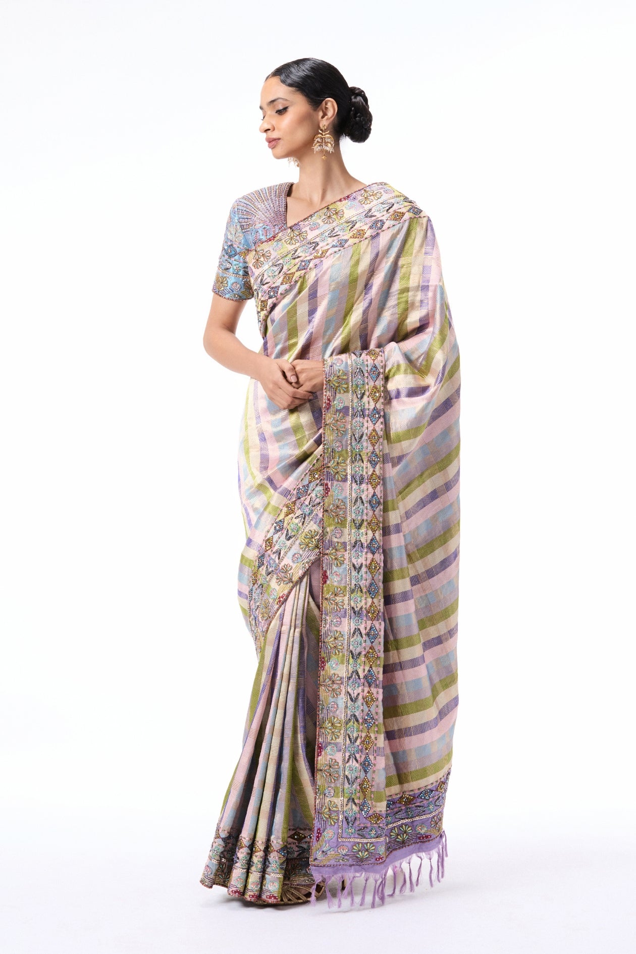 Spellrose - multicolour Banarasi silk saree