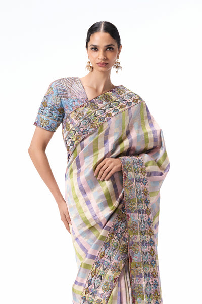 Spellrose - multicolour Banarasi silk saree