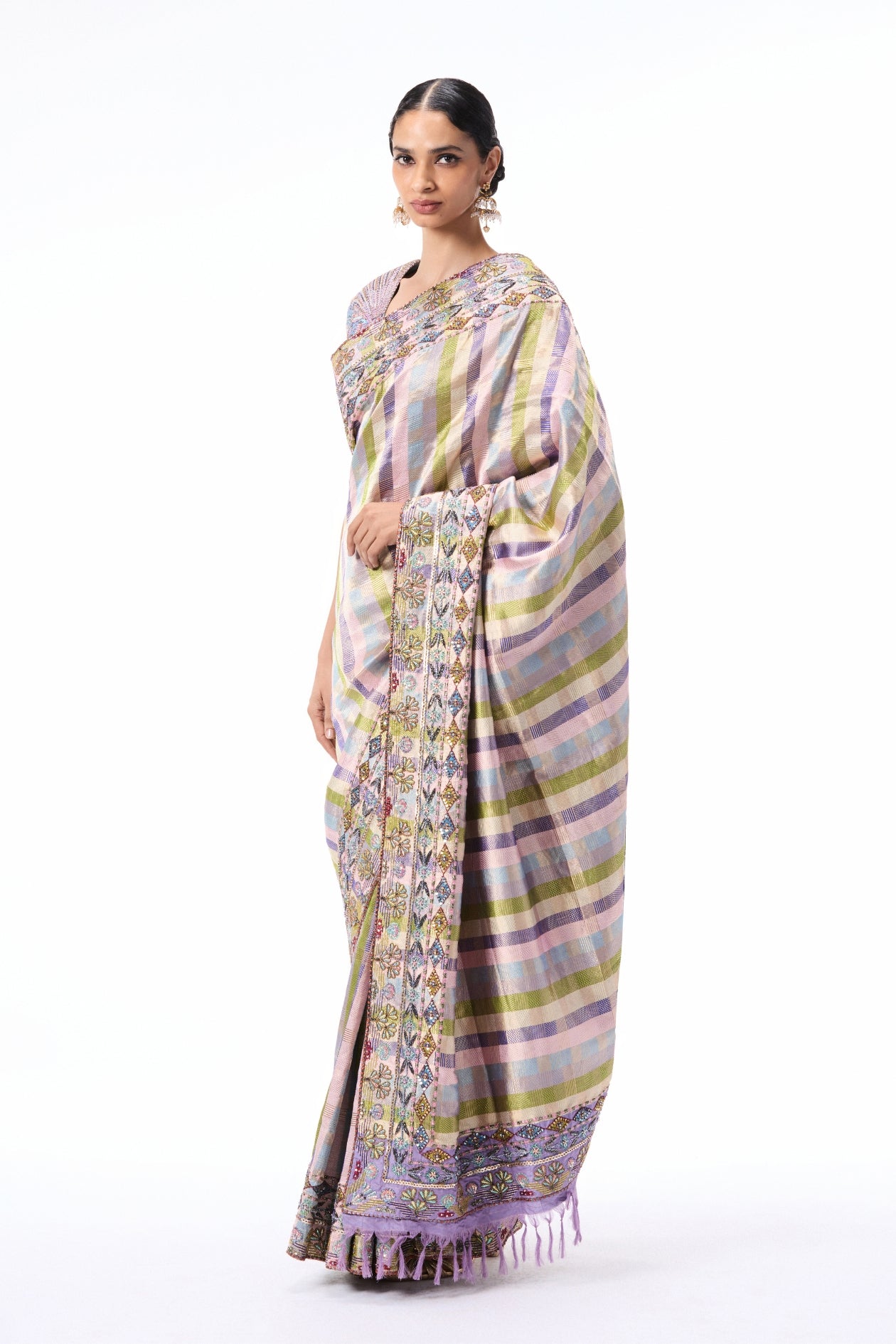 Spellrose - multicolour Banarasi silk saree