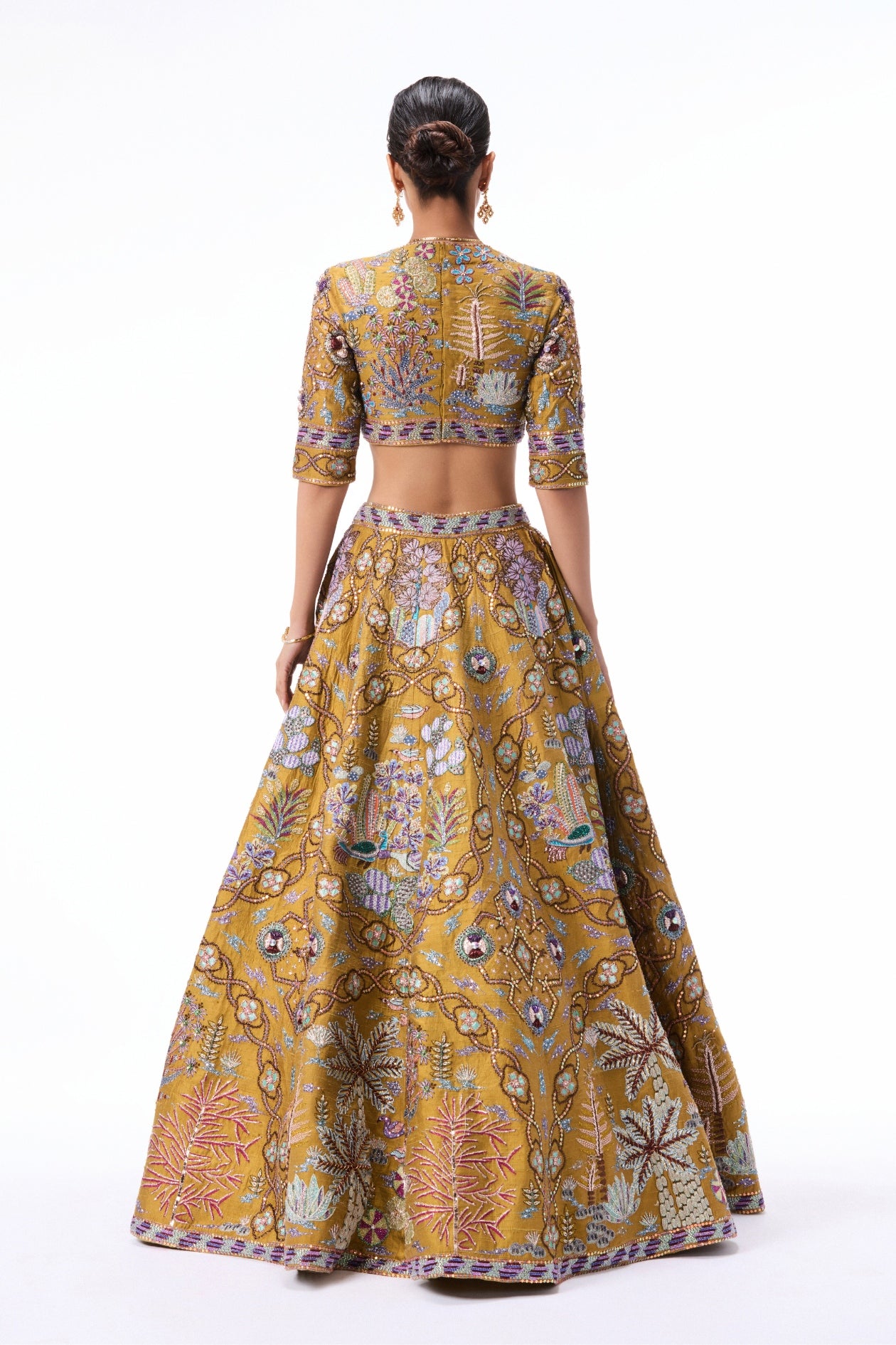 Sunspell mustard raw silk Lehenga
