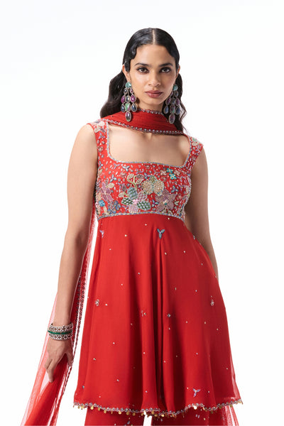 BLEUCIEL - Orange semi georgette sharara