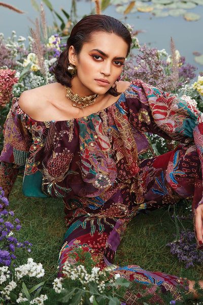 Embellished bodice detail close-up on Aisha Rao jumpsuit