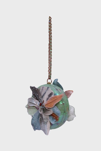 MAZE S CASSATA GREEN Sequin Tulle Flower Circle Bag