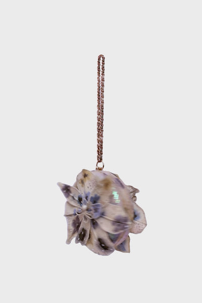 Maze - Beige Sequin Tulle Flower Circle Bag