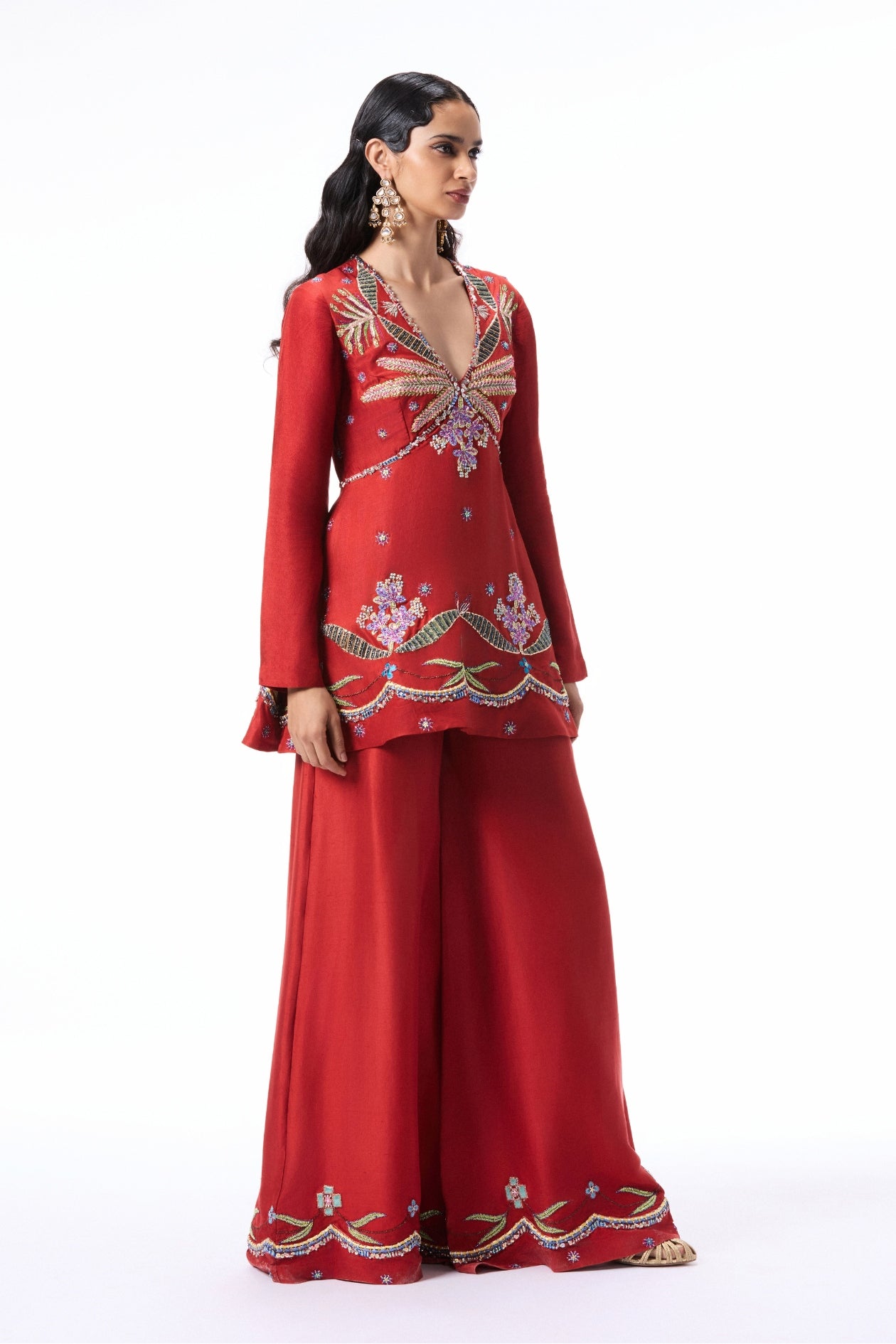 Sunwhim - rust dupion silk sharara