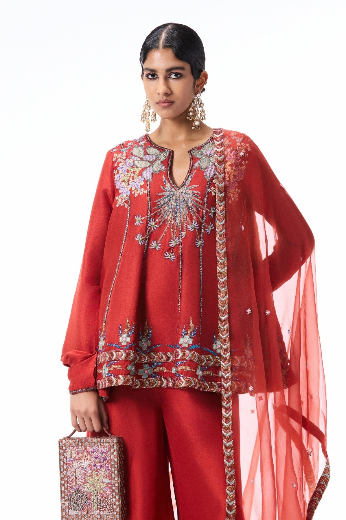 Etherbloom - rust dupion silk sharara