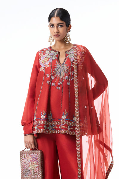 Etherbloom - rust dupion silk sharara